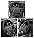 OONOL Microfiber Leather Car Steering Wheel Cover 14.5-15” Universal Type, Soft Grip Breathable and Anti-Slip for Auto Truck, SUV, Jeep (Black-Black)