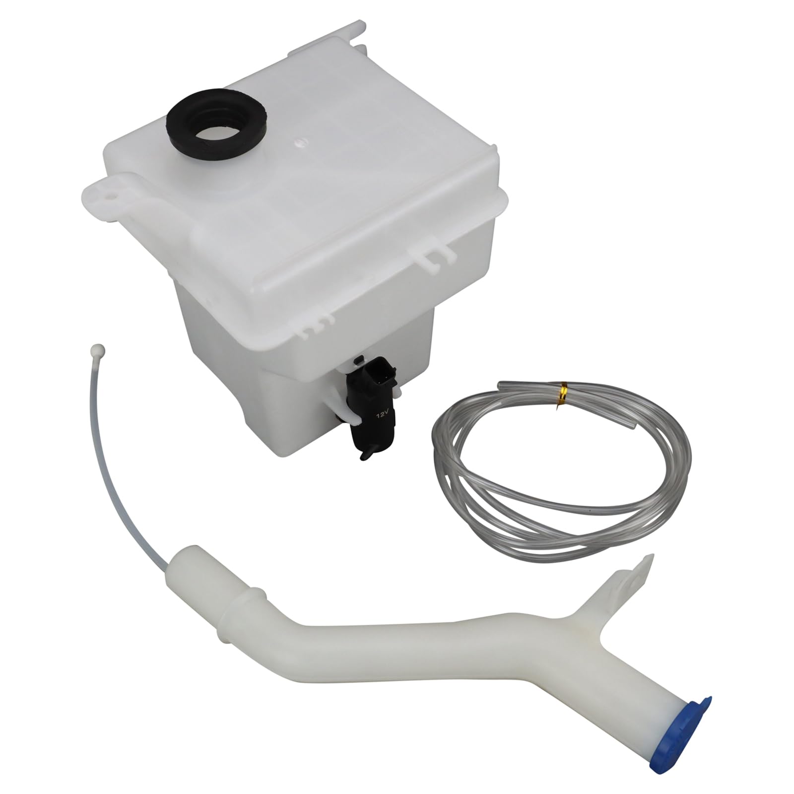 TRQ Windshield Washer Reservoir Compatible with 2007-2011 Hyundai Accent 2006-2011 Kia Rio HY1288110