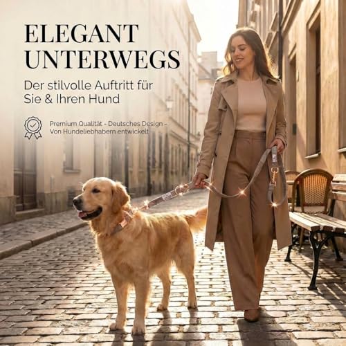 FREUDENTIER Hundehalsband und Hundeleine 2m im Set - Classic Kollektion