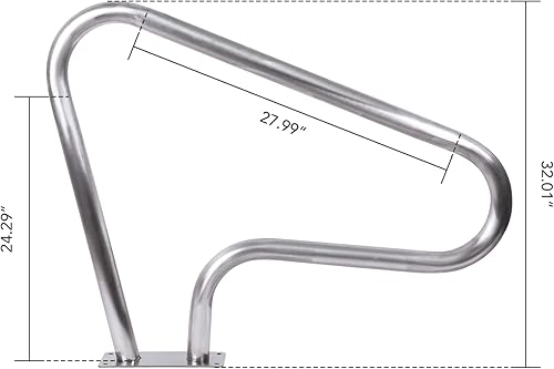 Miniatura 7 de Barandilla de piscina de 39 pulgadas de alto x 32 pulgadas de largo, capacidad de carga de 250 libras, acero inoxidable 304 a prueba de óxido,
