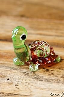 Redchocol8(R) Handmade Glass Turtle/Tortoise Gloss Garden Pot Decor Ornament Small Cute NEW