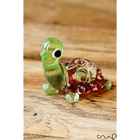 Redchocol8(R) Handmade Glass Turtle/Tortoise Gloss Garden Pot Decor Ornament Small Cute NEW Cover