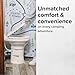 Camco Premium Ceramic Camper/RV Toilet - Features Gravity Flush System w/Convenient Foot Pedal - Full-Sized Ergonomic Design w/18 Chair Height - Soft-Close Wood Seat & Lid - Bone (41715)
