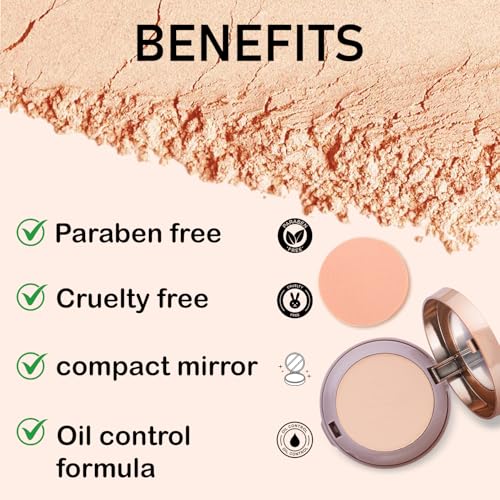 Image of Fashion Colour HD Photography Finish 2 -IN- 1 Compact Powder with Powder Puff | Silky Texture | Ultra-Fine Formula | Blurring Imperfections | Combatting Shine | All-day Long | ( 002, 20g)