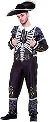 Fantasia de Halloween Masculina Caveira Mexicana do 38 ao 48