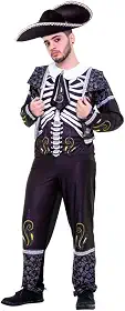 Fantasia de Halloween Masculina Caveira Mexicana do 38 ao 48