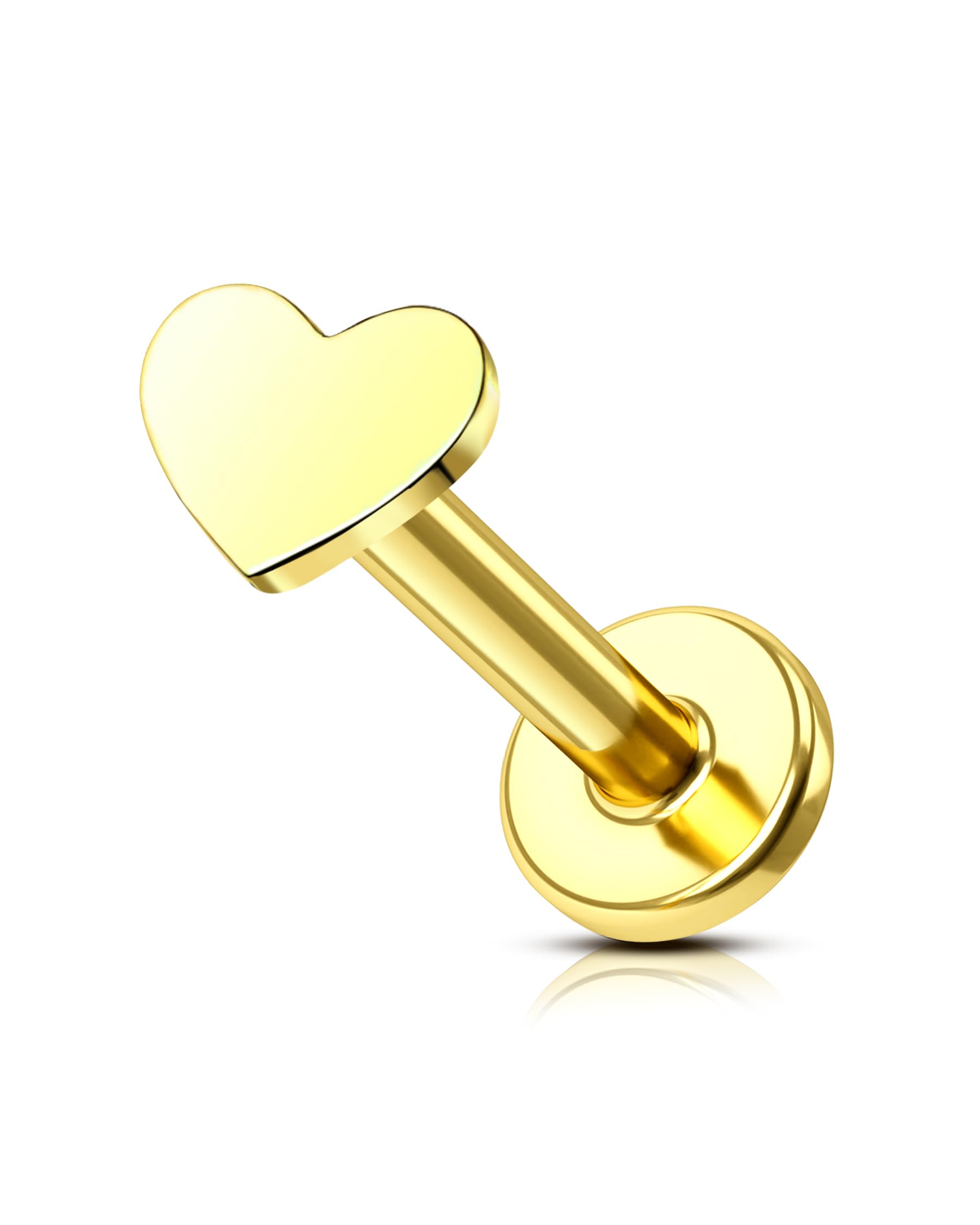 Agrewd Minimalist G23 Solid Titanium Cartilage Earring Stud 16G Threadless Push in Helix Tragus Earrings for Women Flat Back Tragus Medusa Piercing