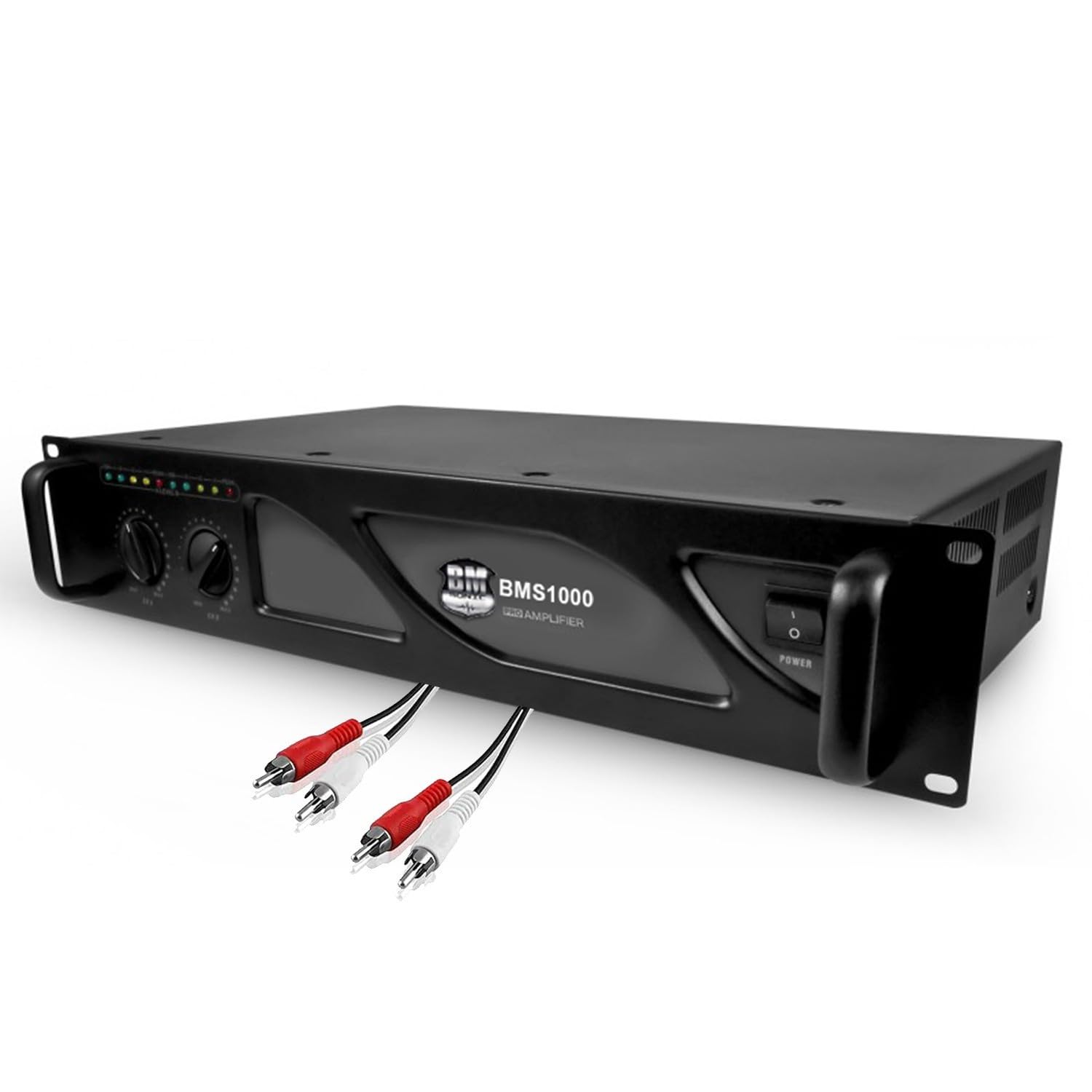 Amplificateur sonorisation Pro DJ - BM Bmsonic BMS-1000-1000W - Technologie MOSFET avec Ventilation Continue Câble RCA/RCA