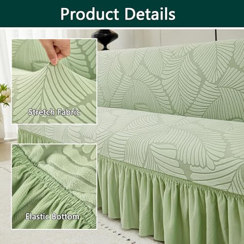 Funda elástica para sofá cama sin brazos grande universal plegable verde 3