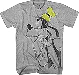 Disney Goofy Thinking T-Shirt for Men Adult Graphic Tshirt Men's Tee Gift Merch Women Apparel Clothes Stuff Novelty Vintage (Premium Heather Grey, Large)
