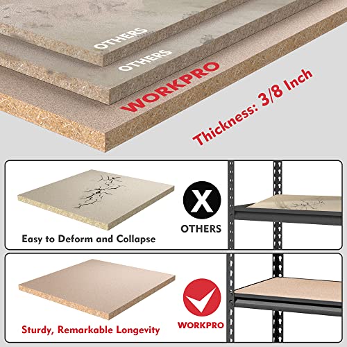 Image of WORKPRO 5-Tier Metal Shelving, 36 inchWx18 inchDx72 inchH,4000LBS Capacity,2 Pack