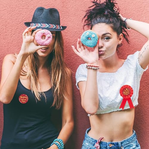 Image of 9PCS It's My Birthday Button Pins, Birthday Squad Button for Girl, Red Birthday Pinback for Women 18th, 21st, 25th, 30th Birthday, Happy Birthday Badges Party Supplies
