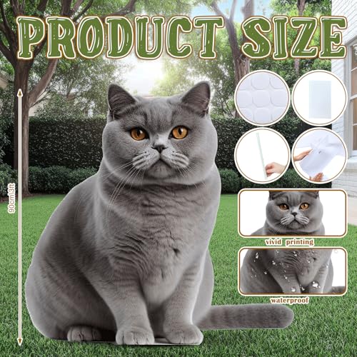 Image of Geelin 3ft British Shorthair Cat Cardboard Cutout Stand up Life Size Pets Animal Cat Theme Party Decorations Backdrop Photo Prop Stand up for Pets Birthday Party Supplies