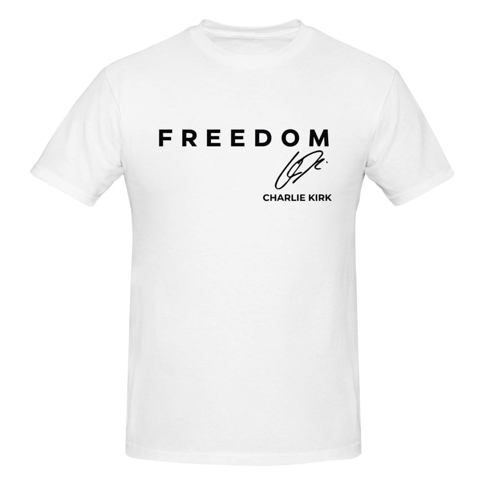 GQWJKSZ A True Patriot, Charlie Kirk. R.I.P. Charlie. 1993 T-Shirt Men's Short Sleeve Crew Neck Cotton Shirt