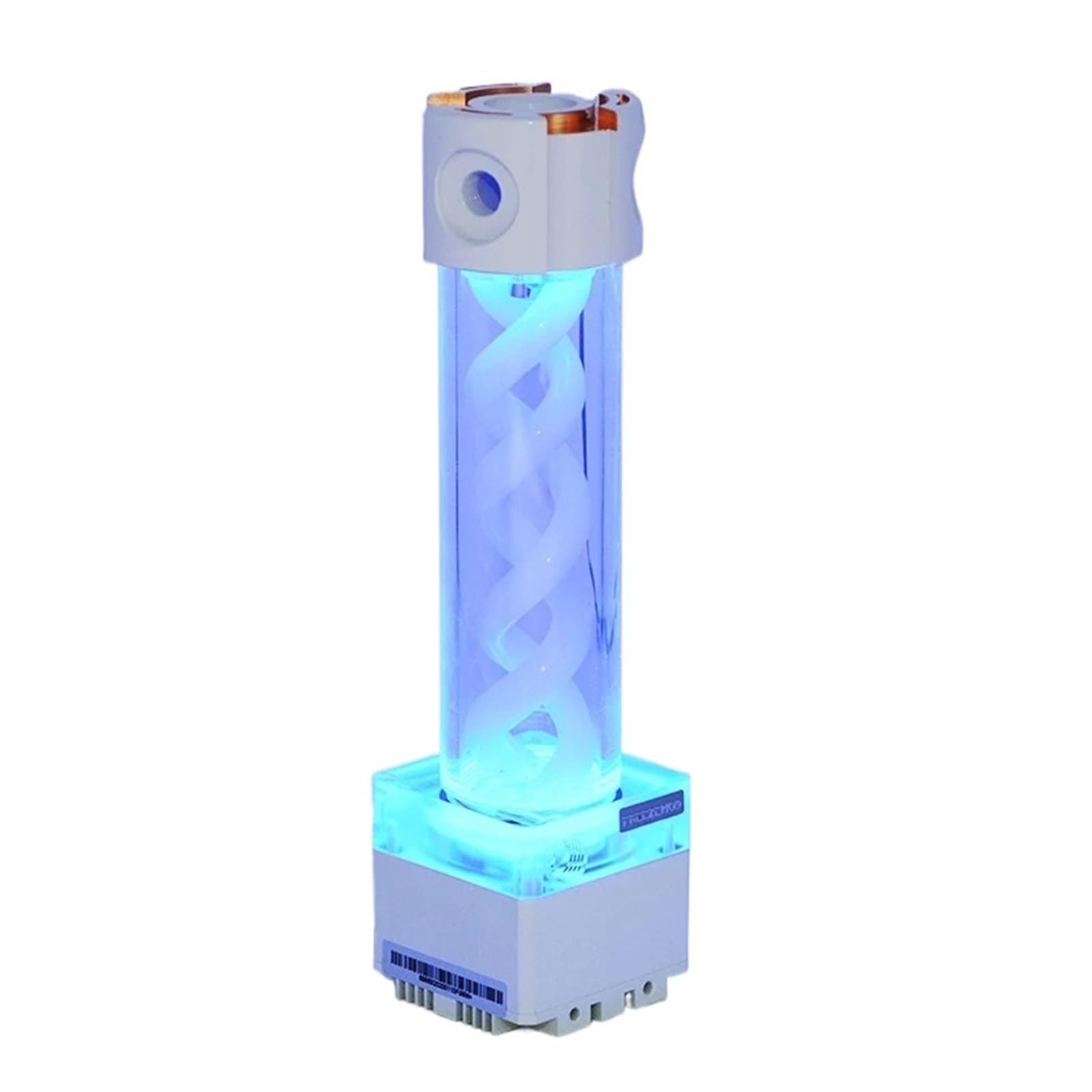 Refrigerador de agua de PC de 302mm plateado con bomba de tanque y luz RGB Aura 5