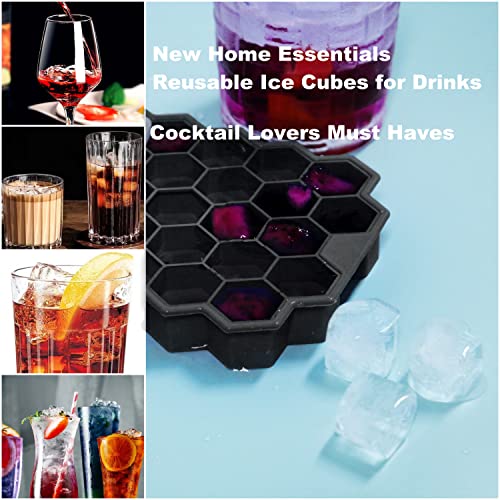Image of BIDFUL Ice Cube Trays for Freezer with Lid Silicone Ice Cube Tray with Lid for Small Ice Cube Molds,Easy-Release Reusable Ice Cube in Ice Bucket for Iced Coffee Cup