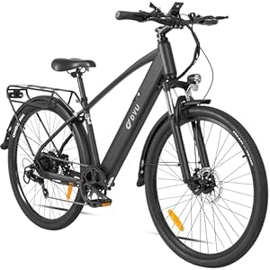 DYU Elektrische Fiets, 27,5″ E-bike met 7 Versnellingen, Slimme Stedelijke Ebike met 48V 10Ah Verwijderbare Batterij, Centraal Smart Display, Verstelbare Hoogte, Dubbele Schijfremmen, Unisex Volwassen