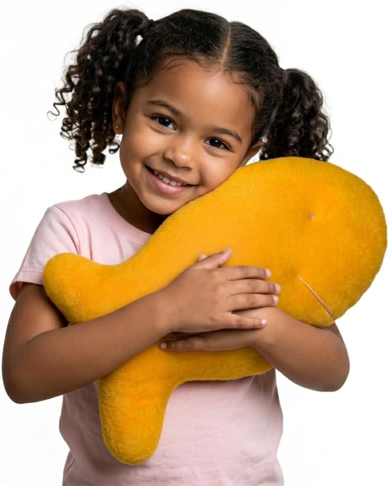 Cheddar Fish Cracker Plush Toy – 10” Soft & Huggable Stuffed Animal Pillow – Cute Snack-Inspired Cuddly Gift for Kids & Adults