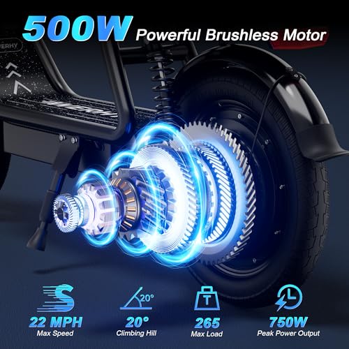 WERHY Electric Scooter,500W Motor, 14” Tires, Top Speed 22