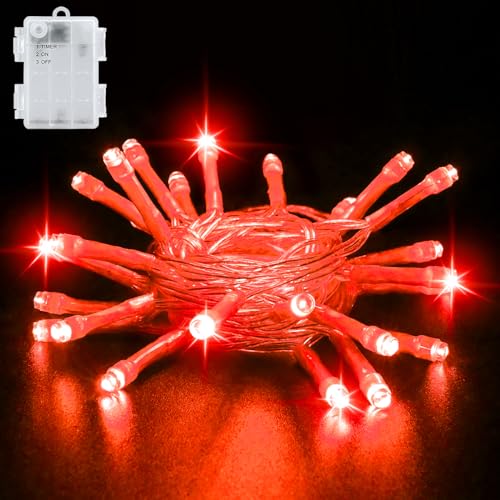 cshare Halloween Deko Lichterkette Außen, 3M 30 LEDs Rot...