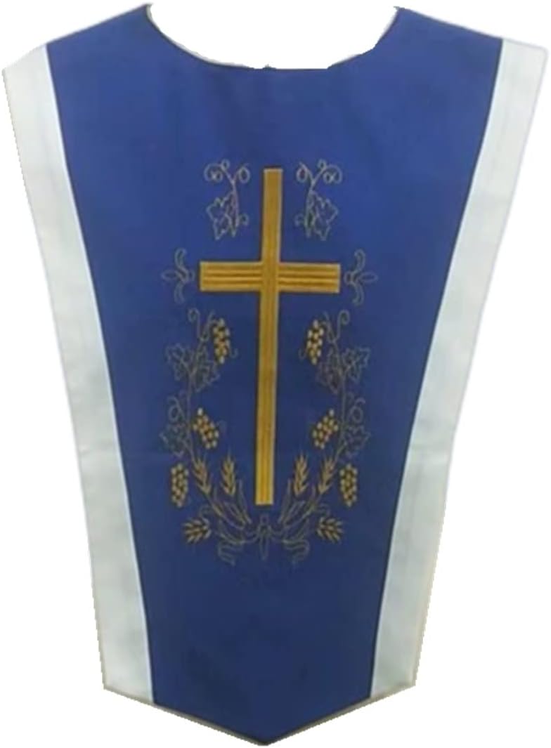 BLESSUME Unisex Church V Shape Choir Stole Collar with Cross