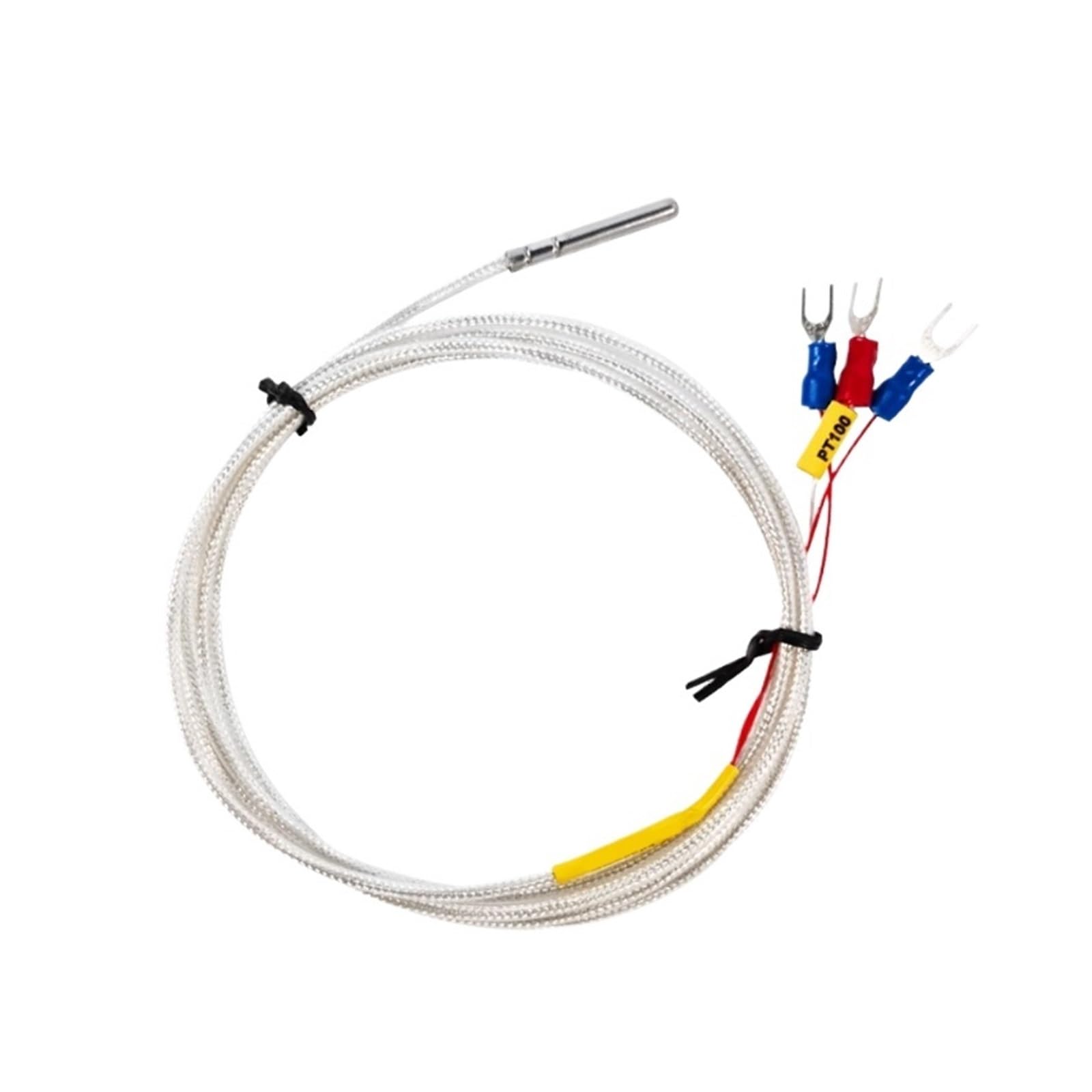 Gniazdo rolkowe Czujnik temperatury PT100 ze stali nierdzewnej RTD z trójżyłowym posrebrzanym drutem ekranowanym z PTFE 0,5/1/2/3/5M