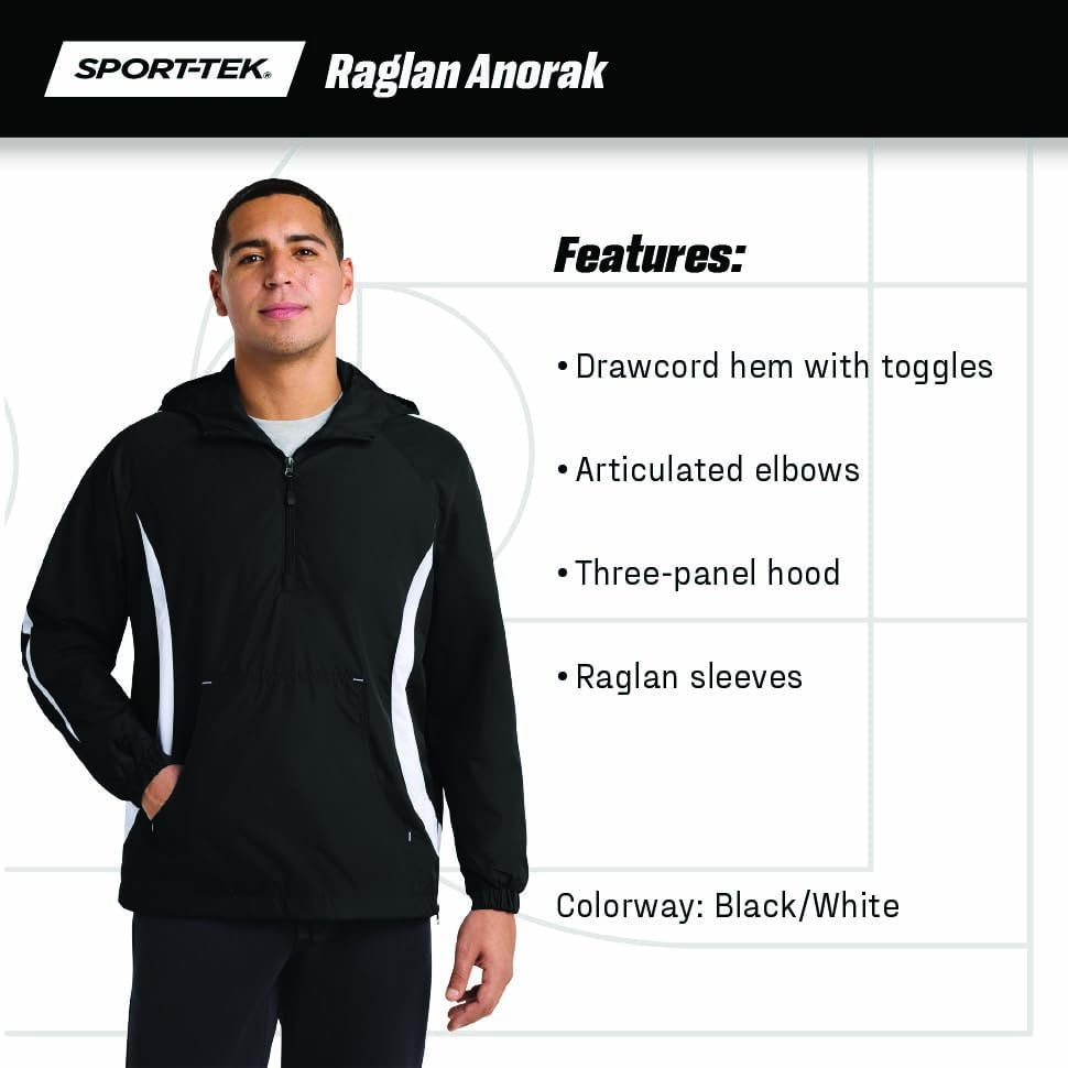 SPORT-TEK Colorblock Raglan Anorak JST63 - Image 5