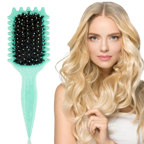 WOHSEROM 1PCS Curly Hair Brush, Curl Defining Brush, Boar Bristle Hair Brush for Combing and Shaping Men's and Women's