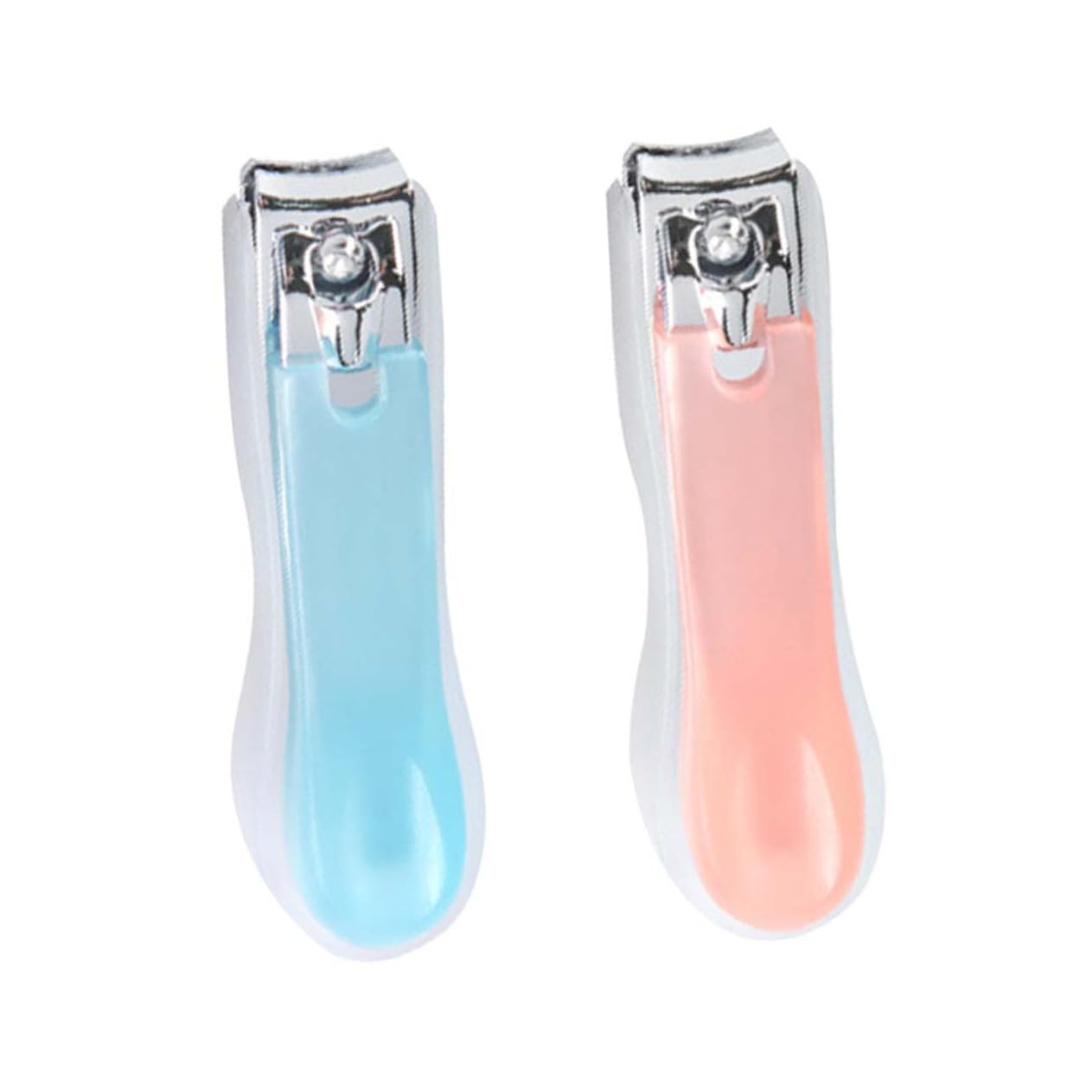 BESTYASH 2pcs Nail Trimming Kit with Protective Sleeves Carbon Steel Nail Scissors Cuticle Clippers for Manicure and Random Color for Daily Grooming Needs Random Color