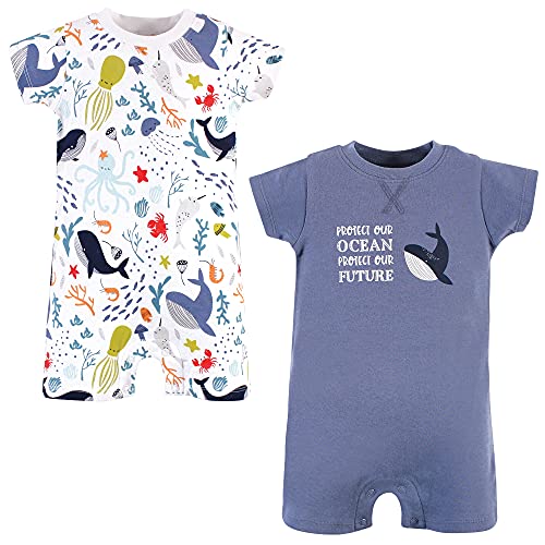 Touched By Nature 62347-24 Baby Boys Organic Cotton Rompers And Toddler T Shirt Set cover