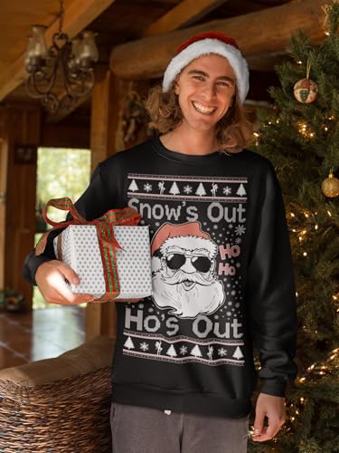 Freedomtees Funny Ugly Christmas Sweater Sweatshirt Snow's Out Ho's - Image 2