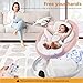 Soobaby Baby Swing for Infants,Electric Bouncer for Babies,Portable Swing for Baby Boy Girl,Remote Control Indoor Baby Rocker with 5 Sway Speeds,Music and Bluetooth, (Dark Pink)