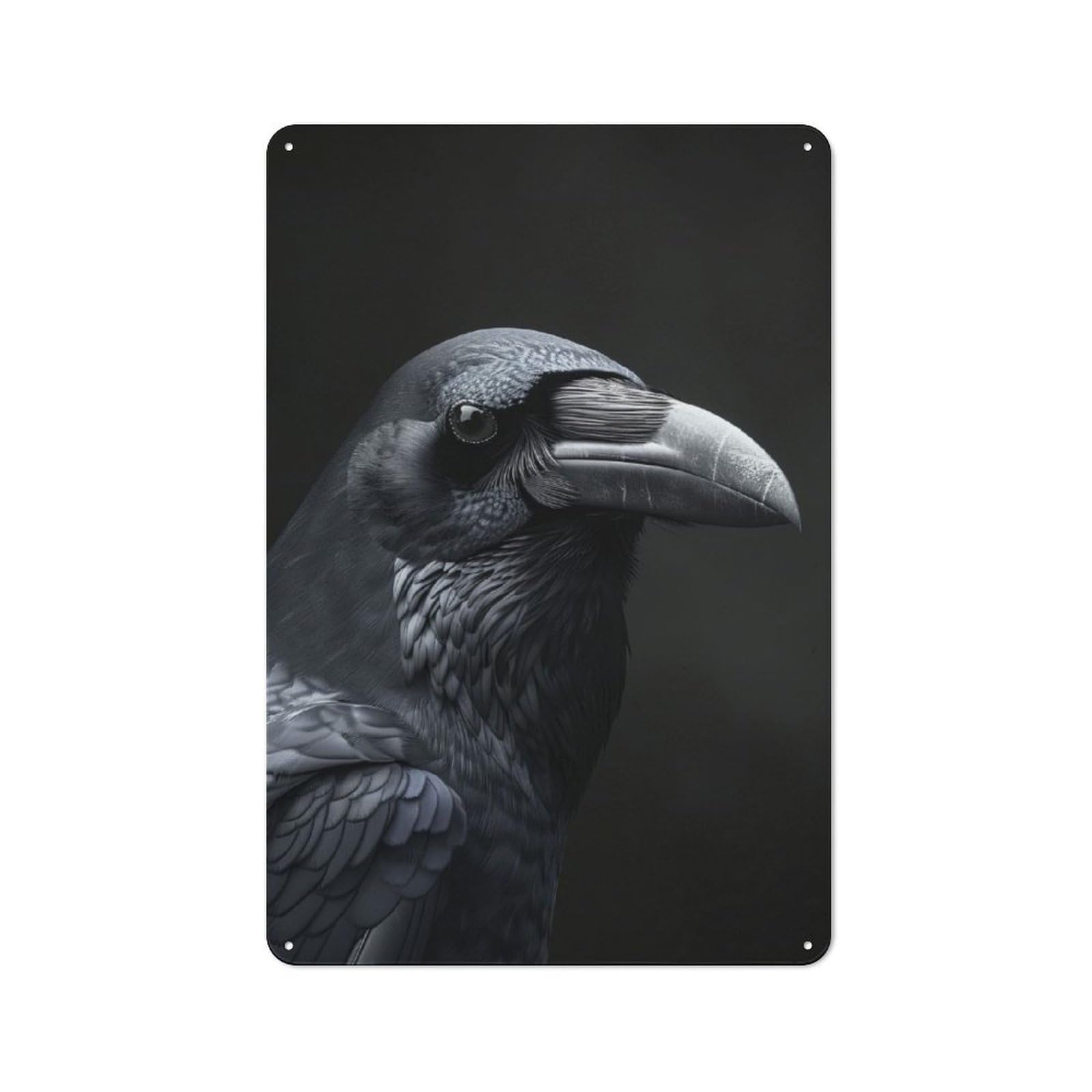 Junmoney Crow Metal Wall Sign 30X20cm Featuring For Home Bar Wall, Housewarming Present For People Styling Home Bar