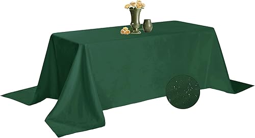 Paquete de 2 manteles rectangulares impermeables, de poliéster de 90 x 132 pulgadas, mantel de poliéster resistente a las arrugas para mesa de