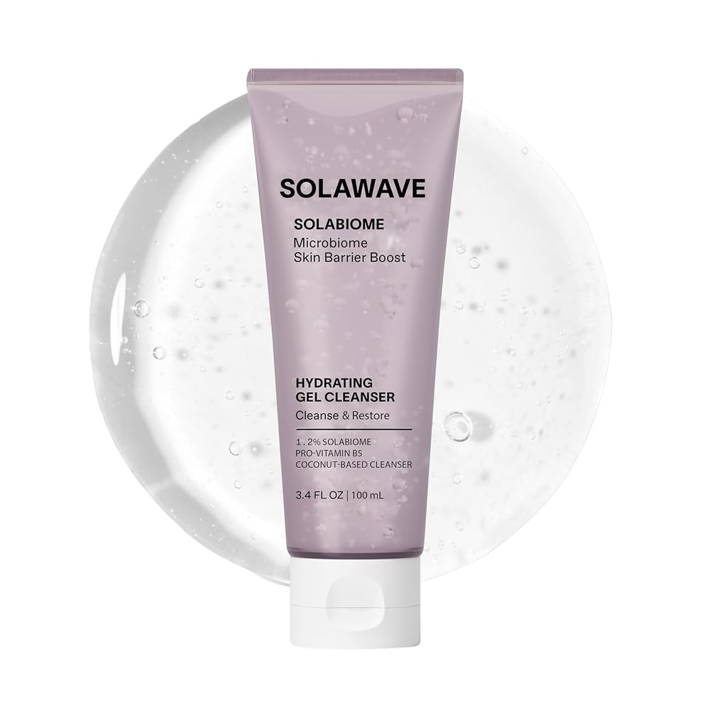 Solawave Probiotic Gel Facial Cleanser with Prebiotics and Pro Vitamin B5, Hydrating and Soothing Formula to Remove Makeup and Reduce Blemishes - Non-Comedogenic for All Skin Types (3.4 FL OZ)