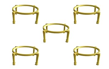 Nivasam Ultra Strong All Plastic Pot Stand / Matka Stand / Plant Stand / Very Heavy Quality Rust Free Vibrant Colours Takes Weight Up to 100kgs Unbreakable (Yellow Set of 5) - image, photos