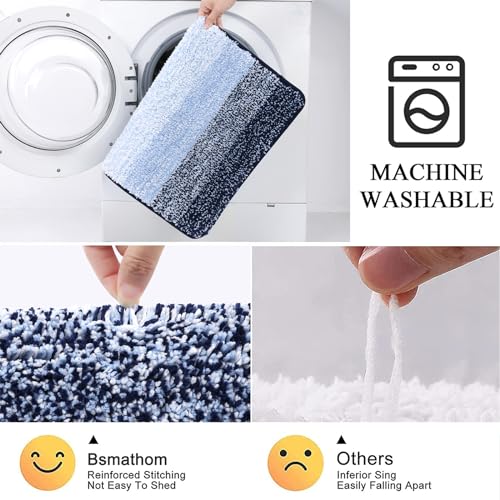 Bsmathom Badteppich-Set, 4-teilig, mit WC-Deckelbezug und Teppich-Set, saugfähige Badteppiche, rutschfest, waschbar, weich, Hochflor, maschinenwaschbar, Badteppiche mit U-förmigem WC-Vorleger, – Bild 7