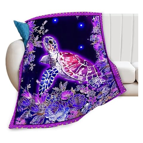 Rayturart Sea Turtle Fleece Blanket Cover