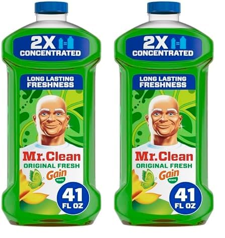 Mr. Clean 2X Concentrated Multi Surface Cleaner with Gain Original Scent, All Purpose Cleaner, 41 fl oz (Pack of 2)