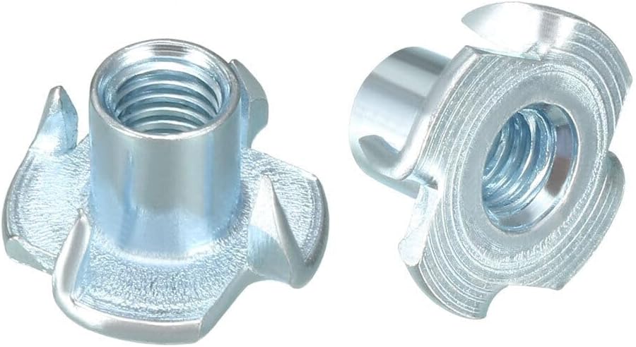 Toolparts And Accessories 100Pcs M5 4 Pronged Tee Nut T-Nut For Rock Climbing Holds Wood Cabinetry (#CN#130824-02936)