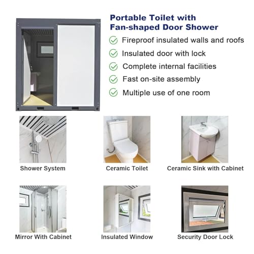 Baño portátil al aire libre con ducha, sanitario móvil para conciertos, convenciones, construcción y eventos deportivos miniatura 4