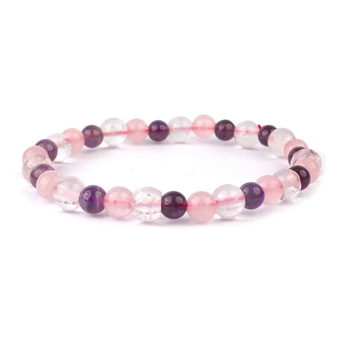 Crystu Natural Mind Body Soul Amethyst, Rose Quartz, Clear Quartz Bracelet Crystal Stone 6mm Beads Bracelet Round Shape for Reiki Healing Crystal Healing Stone (Color : Multi) (B08SC1HBX1) Amazon Price History, Amazon Price Tracker