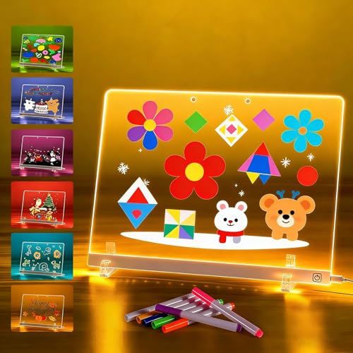 Pizarra de dibujo con luz LED para decorar el dormitorio infantil y organizar notas de oficina