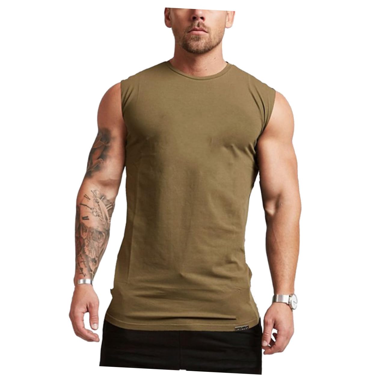 SOESFOUFUMen Undershirts Tank top Undershirt Tank top for Men Athletic Shirts for Men Mens Fitness Baselayer Mens Running Sleeveless Men Sports Tank Men Use Vest Sleeveless Fitness Vest Man
