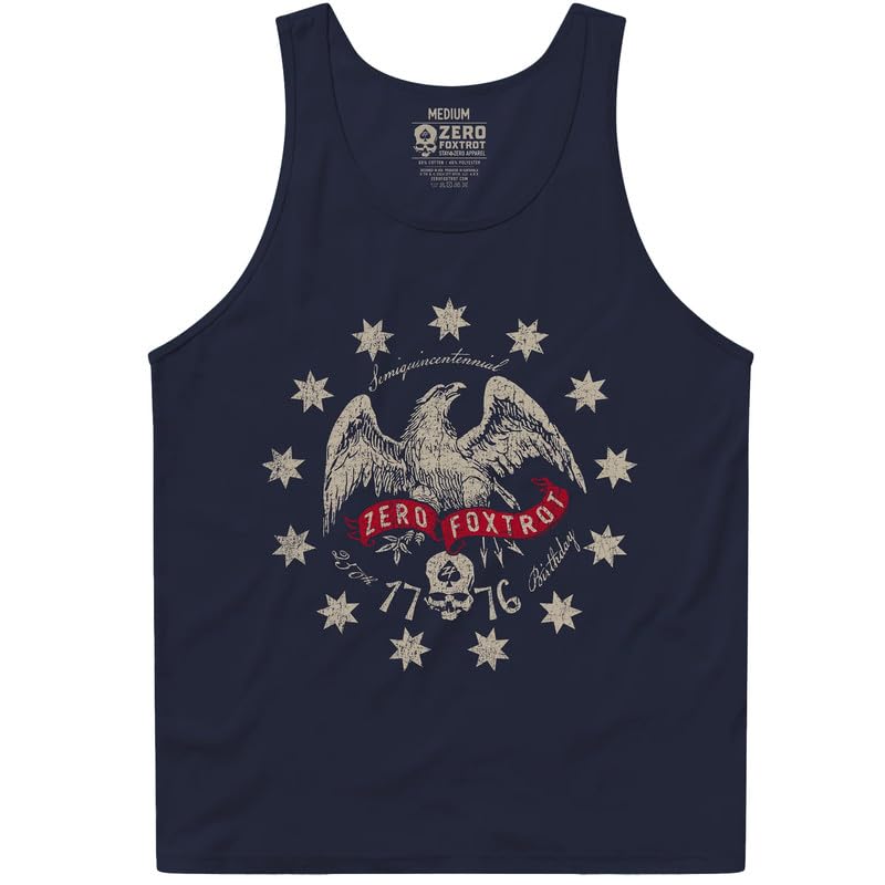 Zero Foxtrot Mens Tank Top - ZF Glory 250th Birthday Tank | Amazon.com