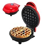 CEWROM Mini Gofrera, PequeñA MáQuina de Gofres Antiadherente, Tostadora Para SáNdwiches, Panini, con Revestimiento Antiadherente, Para Fiestas de CumpleañOs Infantiles, Celebraciones Familiares