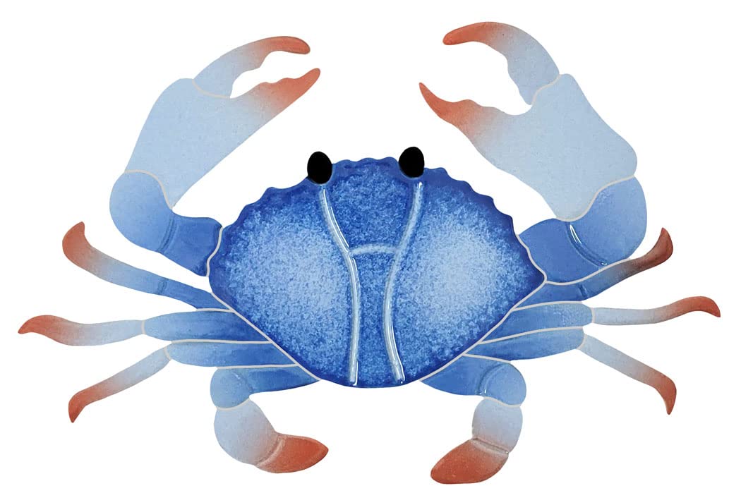 Crab Ceramic Swimming Pool Mosaic (5" x 8", Blue)