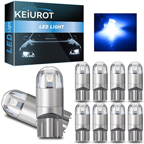 Bombillas LED T10 501 W5W 194 168 2825 con cuña LED para coche, luz interior azul, luz de puerta con mapa de cúpula para puerta, bombilla lateral, bombillas de matrícula DC12V, paquete de 10 Cover
