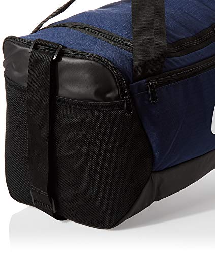 NIKE Bolsa esportiva pequena Brasilia – 9.0, azul-marinho meia-noite/preto/branco