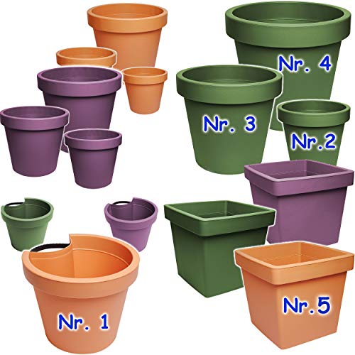 alles-meine.de GmbH XL - großer Übertopf/Blumentopf/Pflanzkübel/Pflanzschale - 40 cm * 40 cm - 40 Liter - grün - dunkelgrün Oliv - eckig/viereckig - Gross - Kunststoffküb..